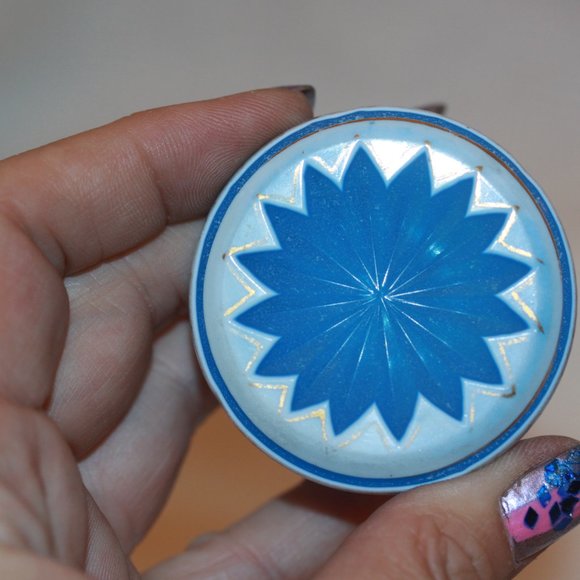 Antique Czech Bohemian Cased Glass Cut to Blue